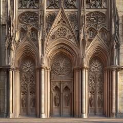 Obraz premium Ornate Cathedral Entrance with Arches