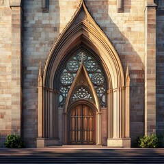 Fototapeta premium Ornate cathedral entrance with gothic features