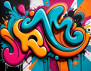 Obraz premium Urban Energy: A Vibrant Explosion of Graffiti Art