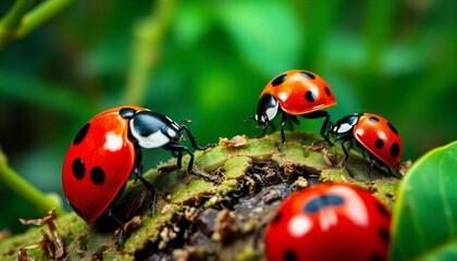 Naklejka premium Ladybugs and their secret life