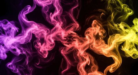Obraz premium Dynamic smoke effects in a variety of colors and swirling patterns