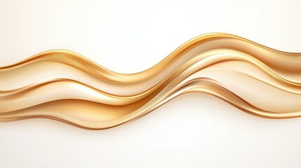 Obraz premium Abstract golden wavy lines create a serene energy flow, adding a modern touch to your designs with a whimsical vibe.