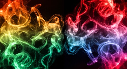 Fototapeta premium Dynamic smoke effects in a variety of colors and swirling patterns