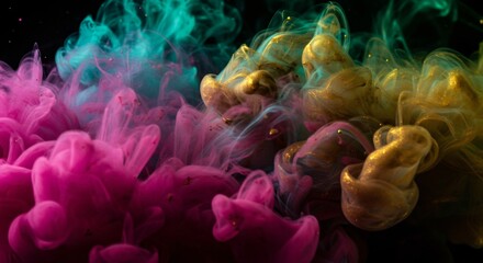 Obraz premium Dynamic smoke effects in a variety of colors and swirling patterns