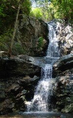 Naklejka premium Waterfall in the mountains near the village of Moniatis, Cyprus, Mediterranean, Europe