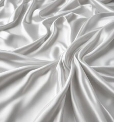 Fototapeta premium Smooth white silk satin sheet with lustrous appearance, sheet, lustrous, satin, abstract