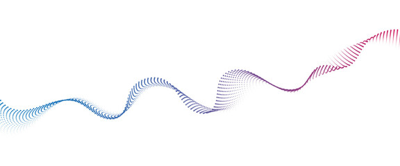 Flowing Dot Wave halftone gradient pattern on transparent background	

