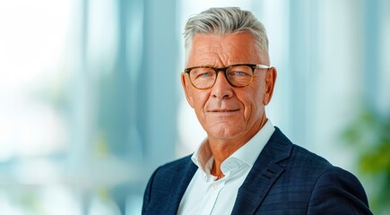 Naklejka premium Dynamic leader exuding confidence, guiding teams with charisma and expertise in a sleek office setting.