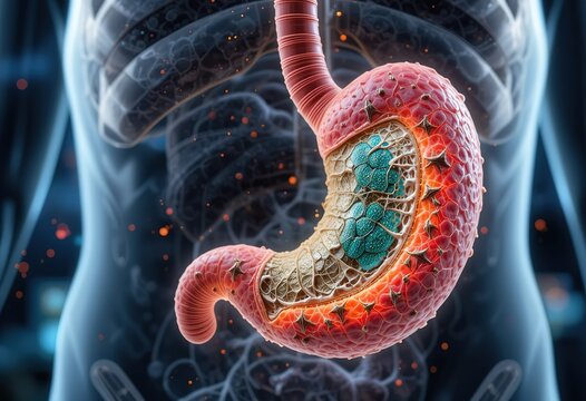 Detailed Anatomical Rendering Of A Human Stomach