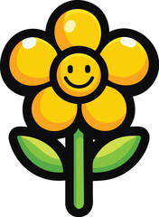 Flower Vector Illustration on Transparent Background