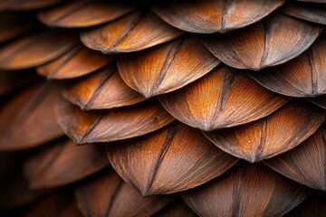 Obraz premium Intricate patterns of natural elements highlight the beauty of a pine cone in a close-up view