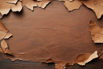 Torn brown paper background creating a textured frame around a blank center suitable for design projects