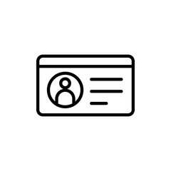 License icon vector. ID card icon. driver license, staff identification card