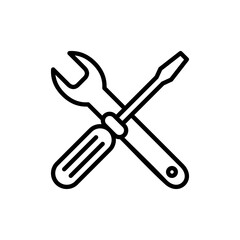 Repair tools icon vector. tool sign and symbol. setting icon. Wrench and screwdriver. Service