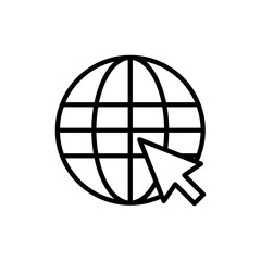 Web icon vector. go to web sign and symbol. web click icon. Global search icon