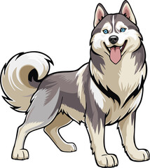 siberian husky dog mascot logo design concept vector illustration white background