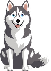 siberian husky dog mascot logo design concept vector illustration white background © Jagone Mas Zan