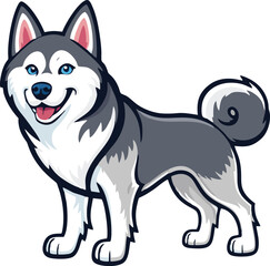 siberian husky dog mascot logo design concept vector illustration white background