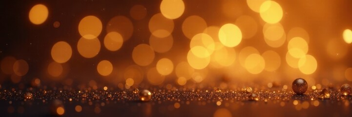 Fototapeta premium Abstract gold bokeh, sparkling festive background, party, golden, sparkle