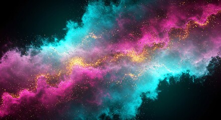 Obraz premium Abstract particle clouds with glowing and transparent elements