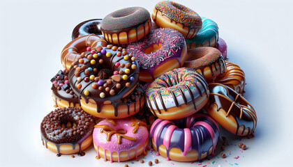 AI-generated. Colorful Donut Assortment