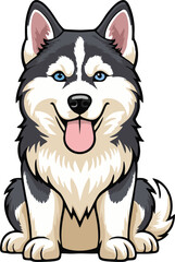 siberian husky dog mascot logo design concept vector illustration white background © Jagone Mas Zan