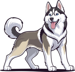 siberian husky dog mascot logo design concept vector illustration white background © Jagone Mas Zan