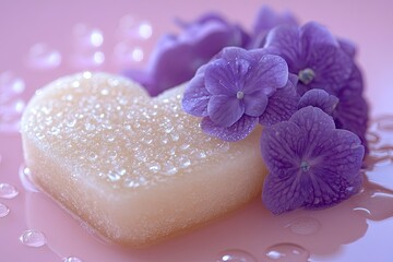 Heart-Shaped Spa Treatment with Dew-Kissed Hydrangeas