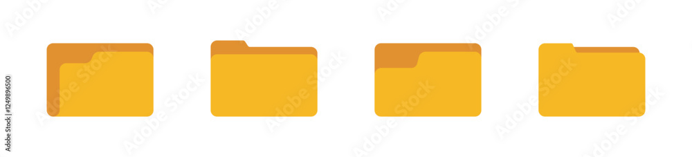 Poster file folder in flat style. file folder icons. vector file folder