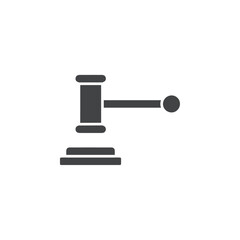 judge hammer icon simple thin line vector