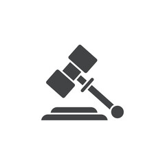 judge hammer icon simple thin line vector