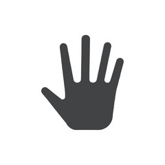 hand icon simple thin line vector