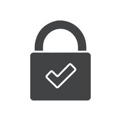 lock icon vector symbol black and white