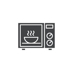 microwave icon vector symbol black and white