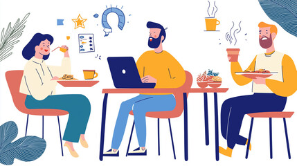 Vibrant Cartoon Illustrations of Food Critic Scenarios