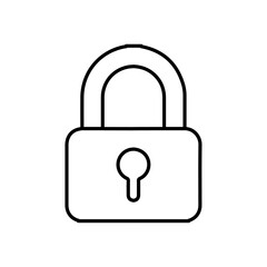 lock icon symbol in black white isolated