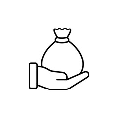 money icon symbol in black white isolated