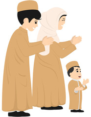 Muslim Family Illustration Ramadan Theme