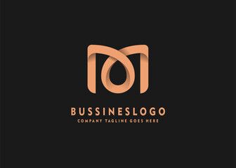 Abstract elegant business logo concept, ribbon like design.