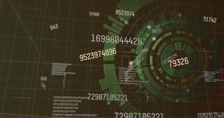 Image of scope scanning with data processing on black background