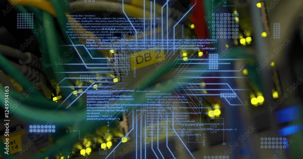 Poster image of digital data processing over computer servers