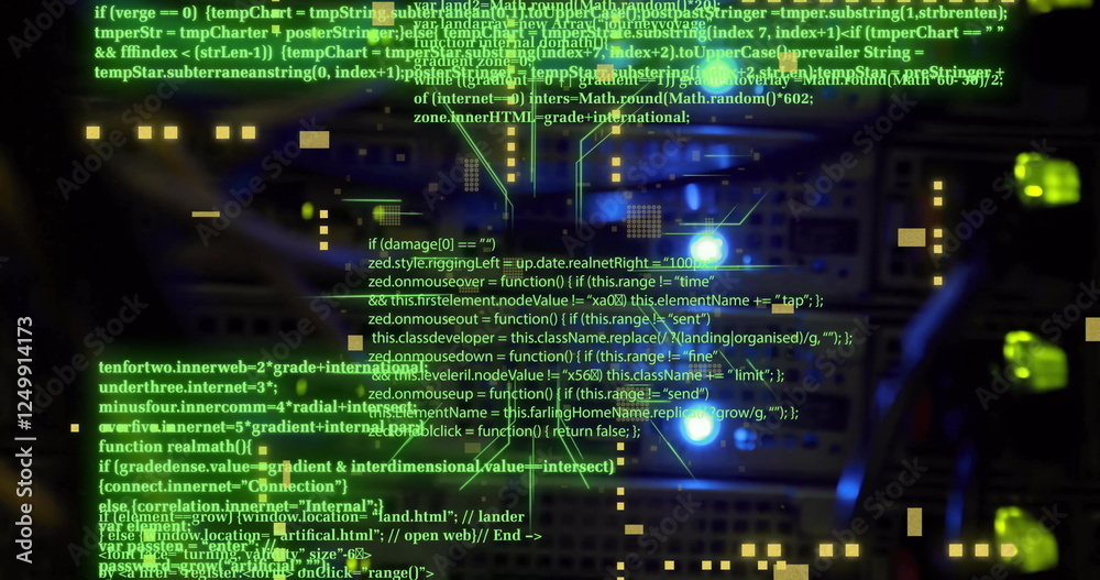 Poster image of digital data processing over computer servers