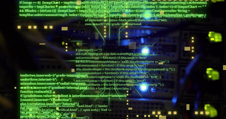Image of digital data processing over computer servers