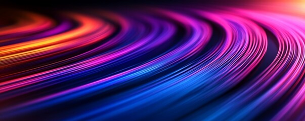 Abstract swirling vibrant colors; dark background; digital art; website design