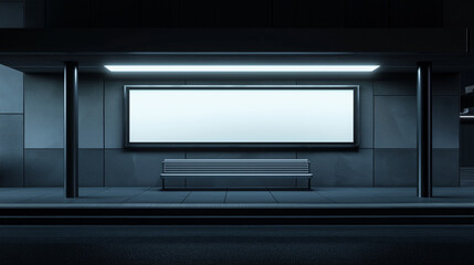 Marketing  billboard on the road   , ,Blank Exterior Sign . Design Template. mockup style , blank white vertical digital billboard poster , bus station 