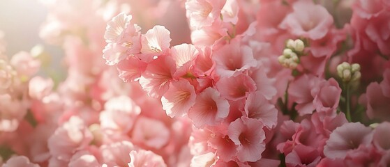 Pink flowers bloom sunlight garden