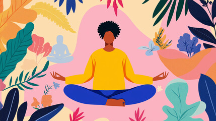 Self-Improvement and Personal Growth Cartoon Illustrations