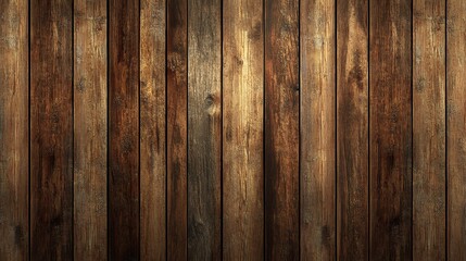 Fototapeta premium A textured wooden wall featuring a mix of dark and light brown planks, showcasing natural patterns and grain.