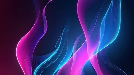 Naklejka premium Abstract Neon Waves