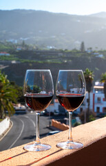 Wine making on bodegas wineries on volcanic soils of Mount Teide in Ycoden-Daute-Isora wine region on Tenerife, Canary islands winter sun vacation, Spain